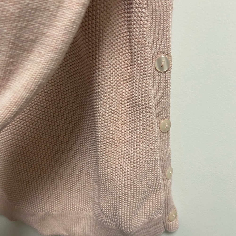 Sigrid Olsen Large  pale pink pullover w thumb holes cowlneck women’s $220 - Picture 7 of 8